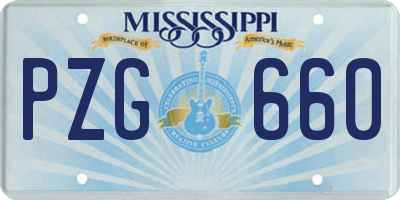 MS license plate PZG660