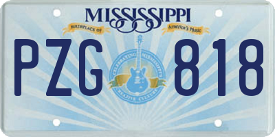 MS license plate PZG818
