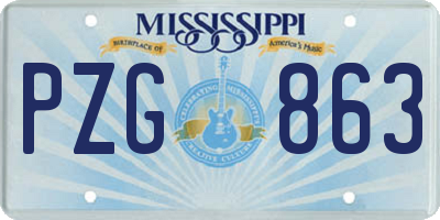 MS license plate PZG863