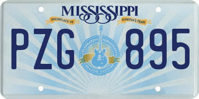 MS license plate PZG895