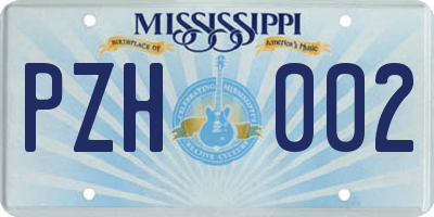 MS license plate PZH002