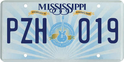 MS license plate PZH019