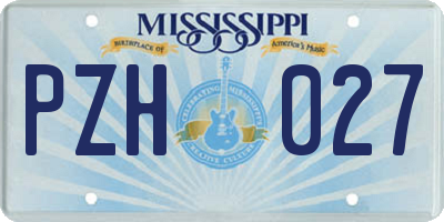 MS license plate PZH027