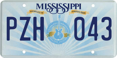 MS license plate PZH043