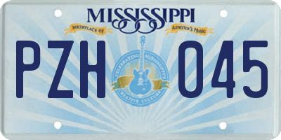 MS license plate PZH045