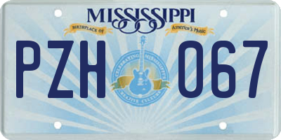 MS license plate PZH067