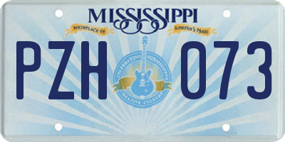 MS license plate PZH073