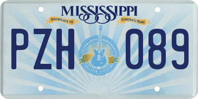 MS license plate PZH089