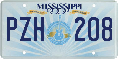 MS license plate PZH208