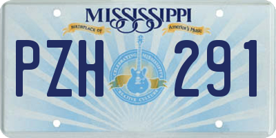 MS license plate PZH291