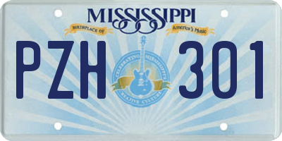 MS license plate PZH301