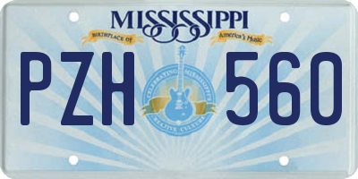 MS license plate PZH560