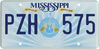 MS license plate PZH575
