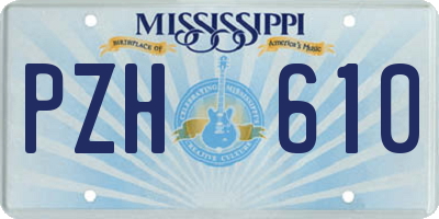 MS license plate PZH610