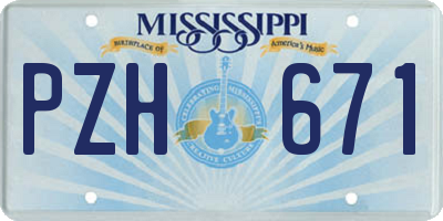 MS license plate PZH671