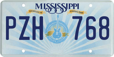 MS license plate PZH768