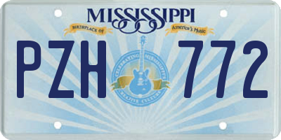 MS license plate PZH772