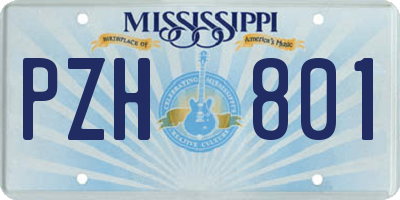 MS license plate PZH801