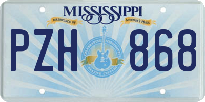 MS license plate PZH868