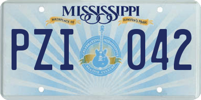 MS license plate PZI042