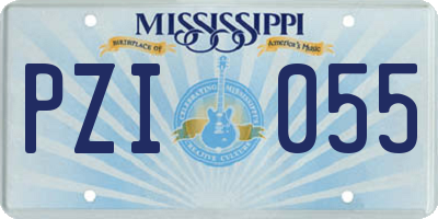 MS license plate PZI055