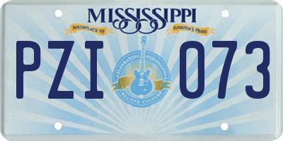MS license plate PZI073