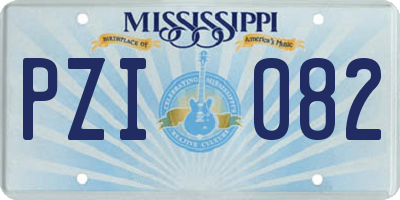 MS license plate PZI082