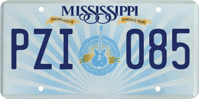 MS license plate PZI085