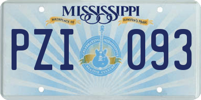 MS license plate PZI093