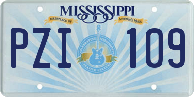 MS license plate PZI109