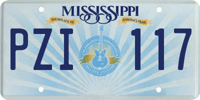 MS license plate PZI117