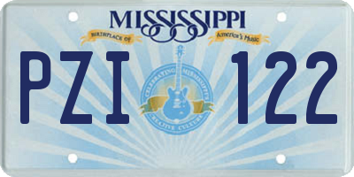 MS license plate PZI122