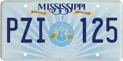 MS license plate PZI125