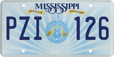 MS license plate PZI126