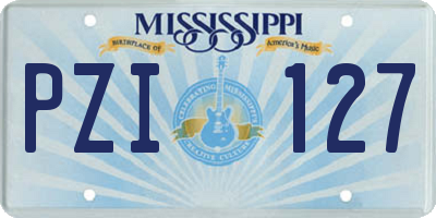MS license plate PZI127