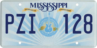 MS license plate PZI128