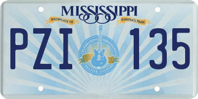 MS license plate PZI135