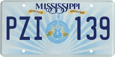MS license plate PZI139