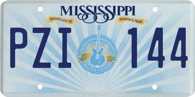 MS license plate PZI144