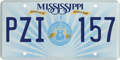 MS license plate PZI157