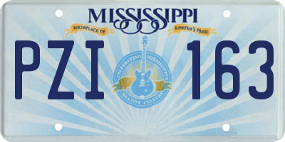 MS license plate PZI163