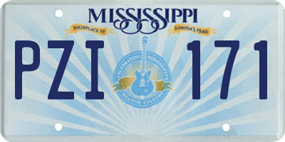 MS license plate PZI171