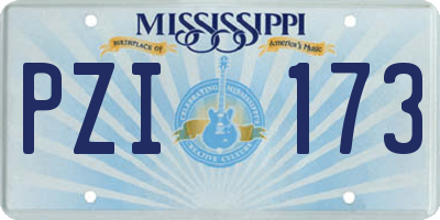 MS license plate PZI173