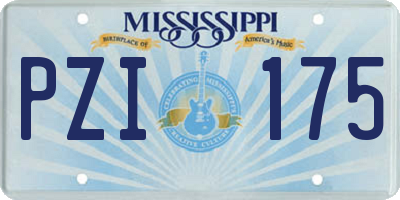 MS license plate PZI175