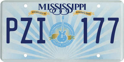 MS license plate PZI177