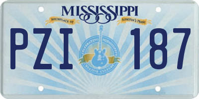 MS license plate PZI187