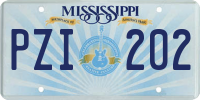 MS license plate PZI202