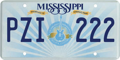 MS license plate PZI222