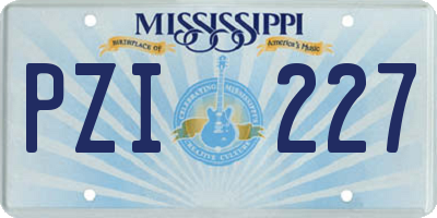 MS license plate PZI227