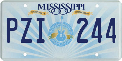 MS license plate PZI244